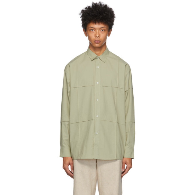 Photo: Jacquemus Green La Chemise Carro Shirt