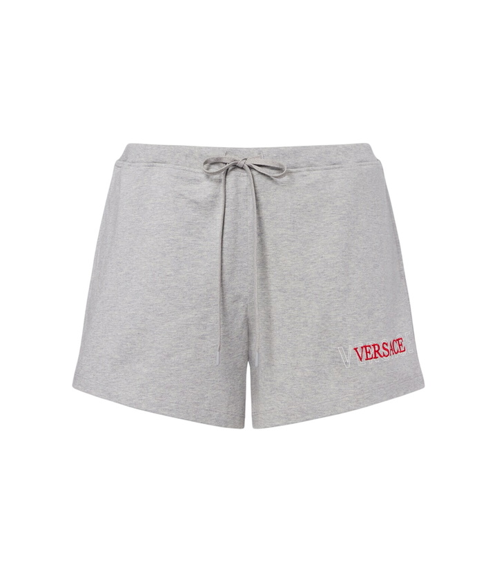 Photo: Versace Logo cotton jersey shorts