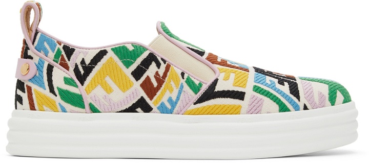 Photo: Fendi Multicolor 'FF' Slip-On Sneakers