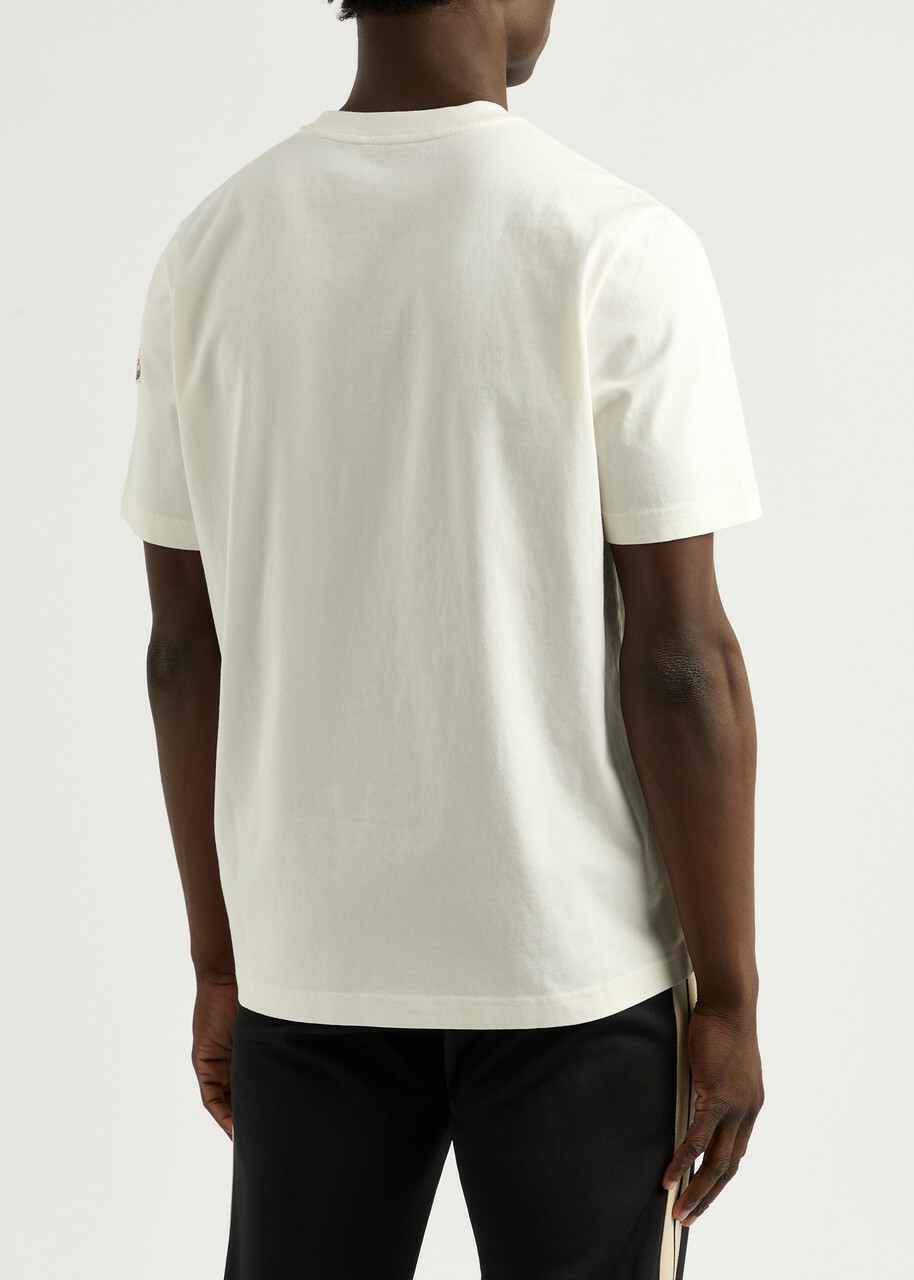 Moncler Logo Cotton T-shirt Cream