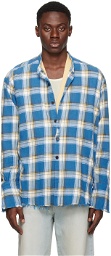 Greg Lauren Blue Check Shirt