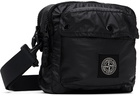 Stone Island Black Mussola Gommata Pouch