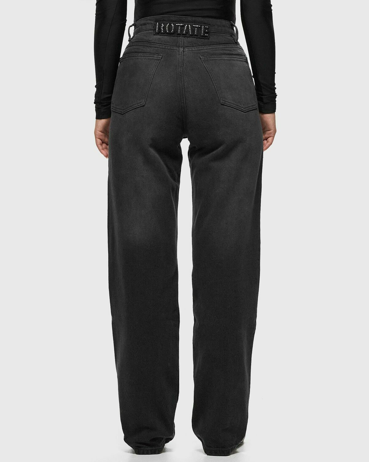 デニム・ジーパン ROTATE BIRGER CHRISTENSEN Jeans 'Twill High Rise' Black Rotate Birger Christensen Twill High Rise Pants Black Jeans
