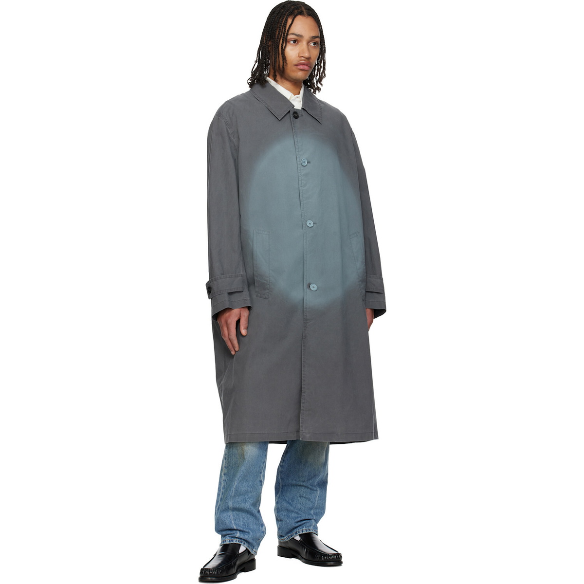 MM6 Maison Margiela Gray Spotlight Fading Coat