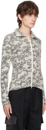 The World Is Your Oyster Black & Off-White Distressed Jacket