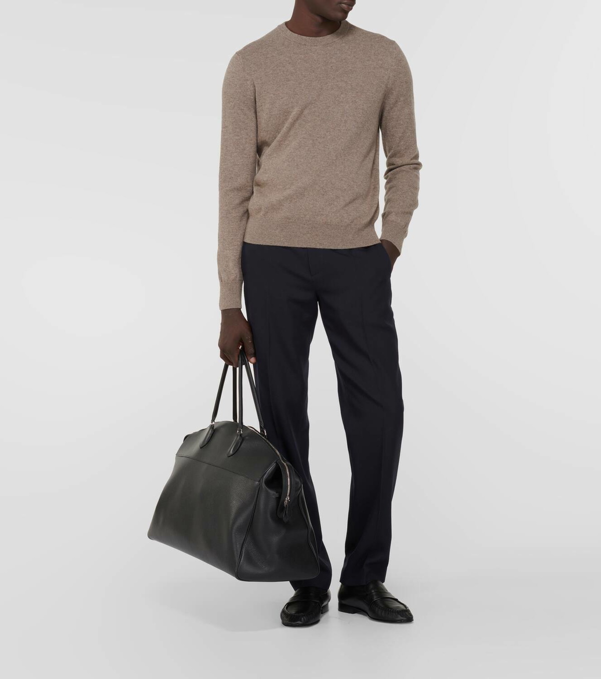 （セレブ御用達）The Row XL ジョージ ダッフルバッグ George XL leather-trimmed denim duffel bag in neutrals - The