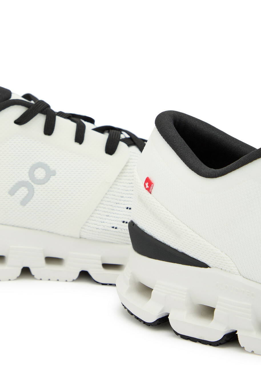ON Cloud X 4 Panelled Mesh-knit Sneakers Ivory