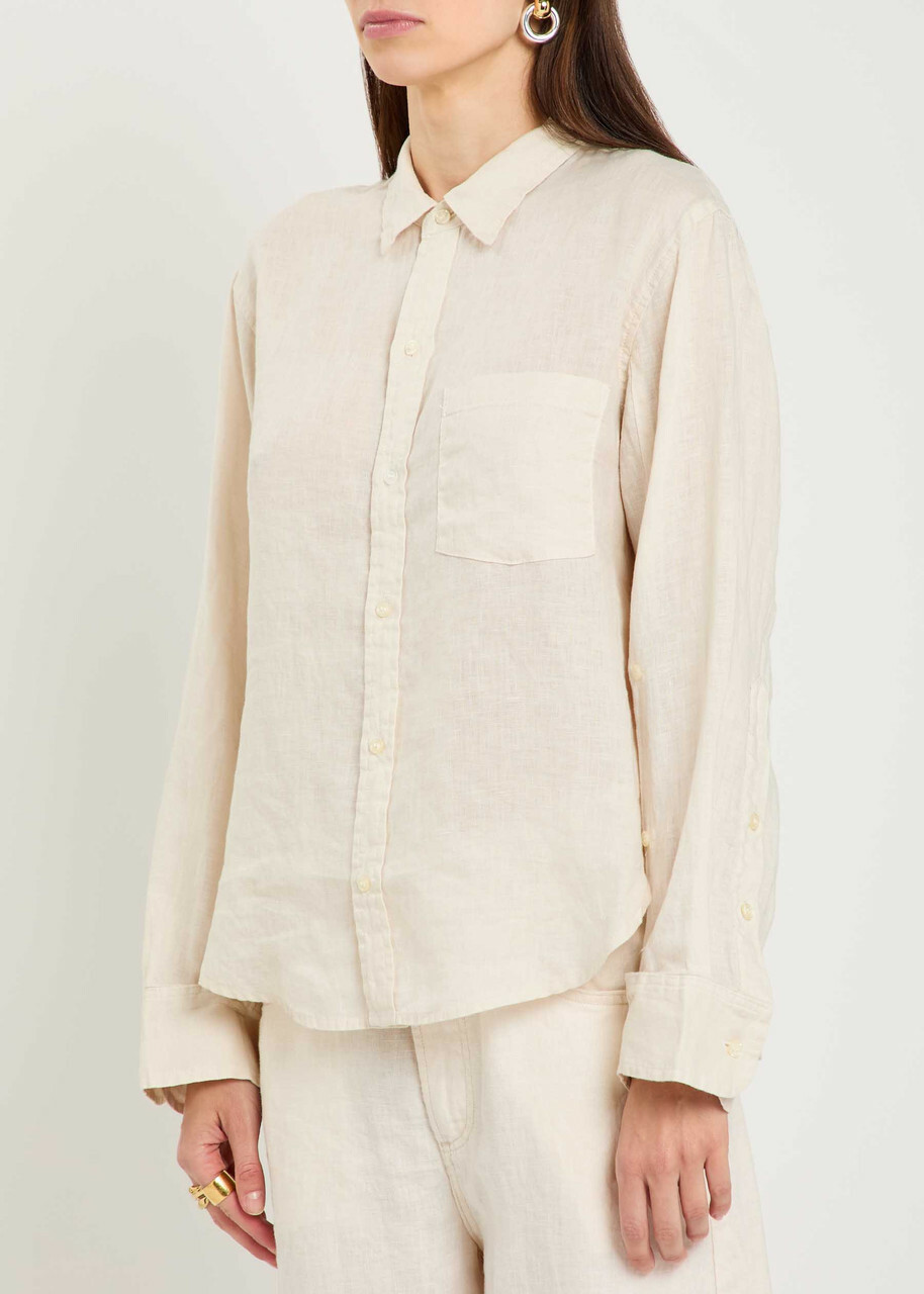 Citizens OF Humanity Kayla Shrunken Linen Shirt Beige