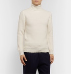 Beams F - Slim-Fit Honeycomb-Knit Merino Wool Rollneck Sweater - White