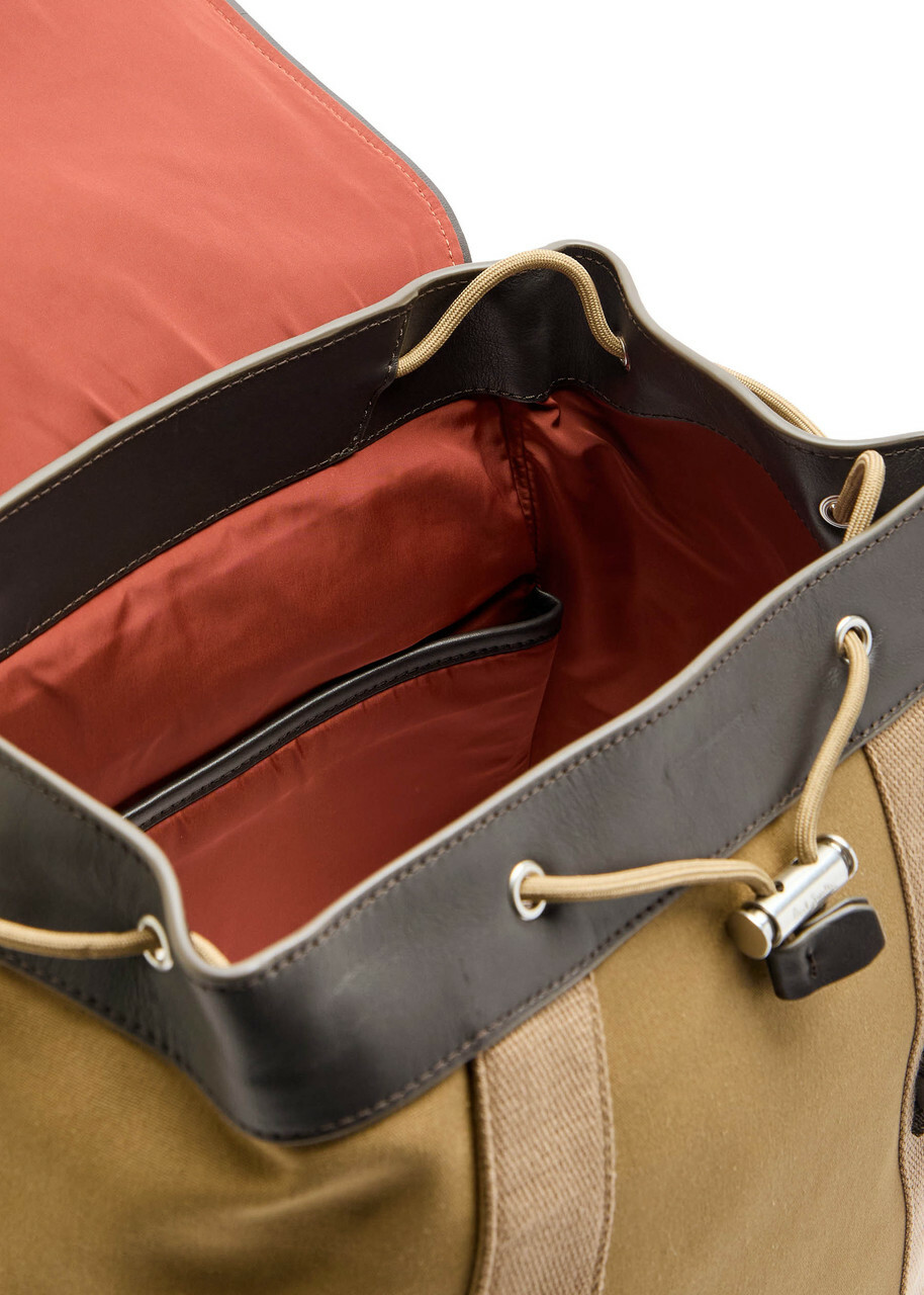 Paul Smith Canvas and Leather Backpack - Brown - One Size