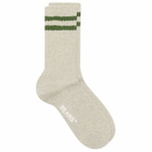 Beams Plus Men's Schoolboy Sock in Grey/Green 