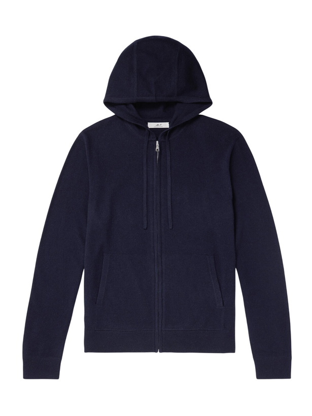 Photo: Mr P. - Wool and Cashmere-Blend Zip-Up Hoodie - Blue