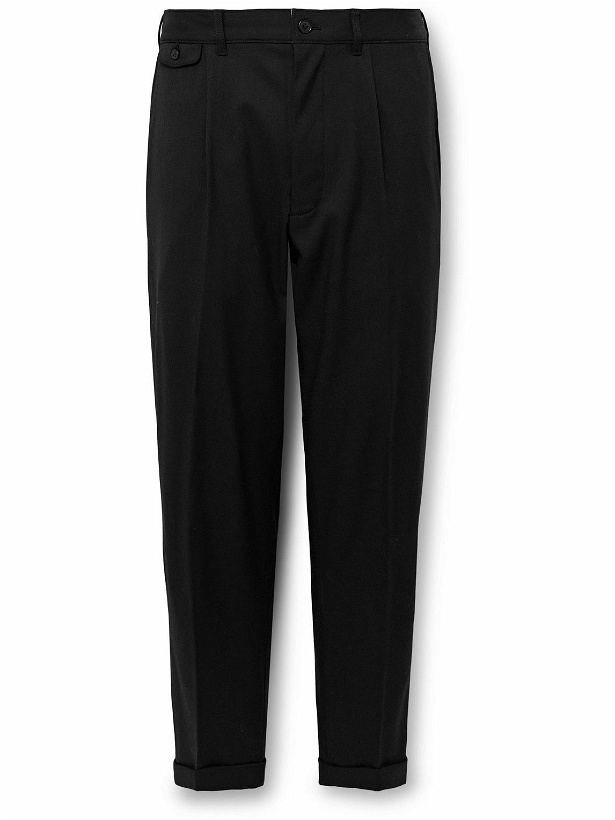 Photo: Alex Mill - Slim-Fit Pleated Wool-Blend Gabardine Suit Trousers - Black
