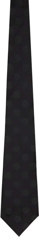 Photo: Comme des Garçons Homme Deux Black Medium Polka Dot Silk Tie
