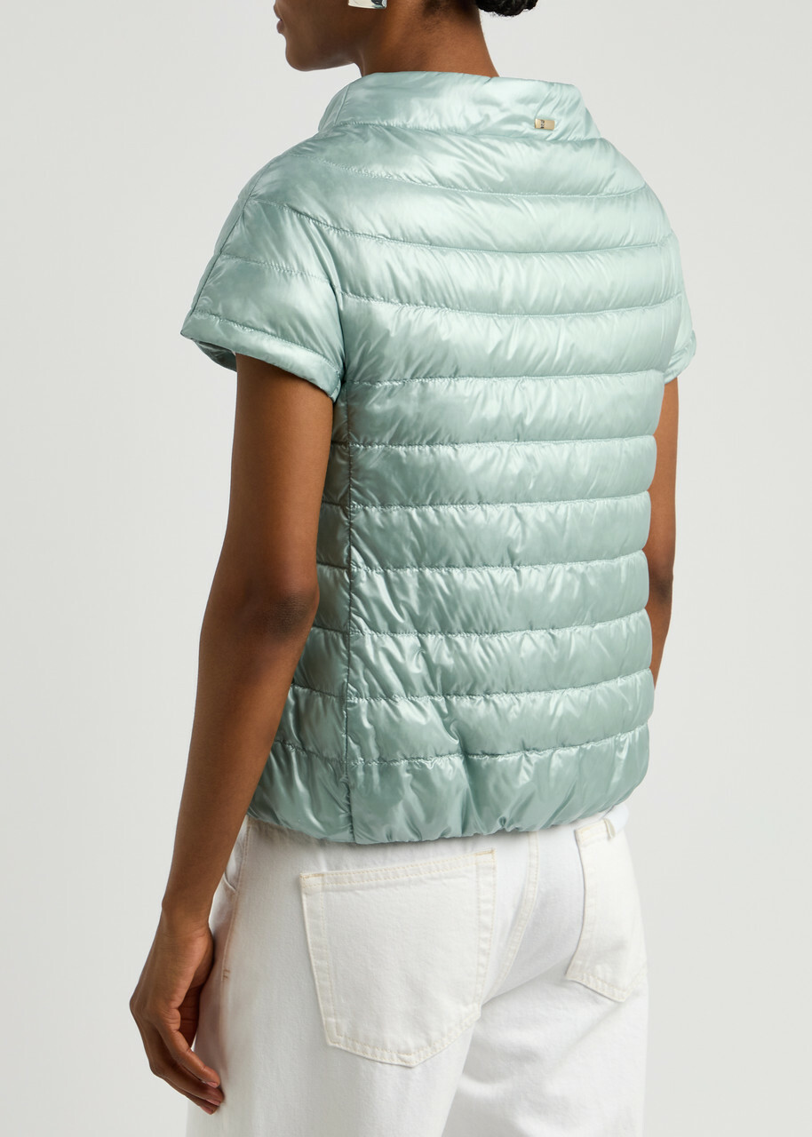 Herno Quilted Shell Gilet Light Blue