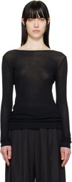 AMOMENTO Black Round T-shirt