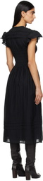 SEA NY Black Nomi S/S Midi Dress