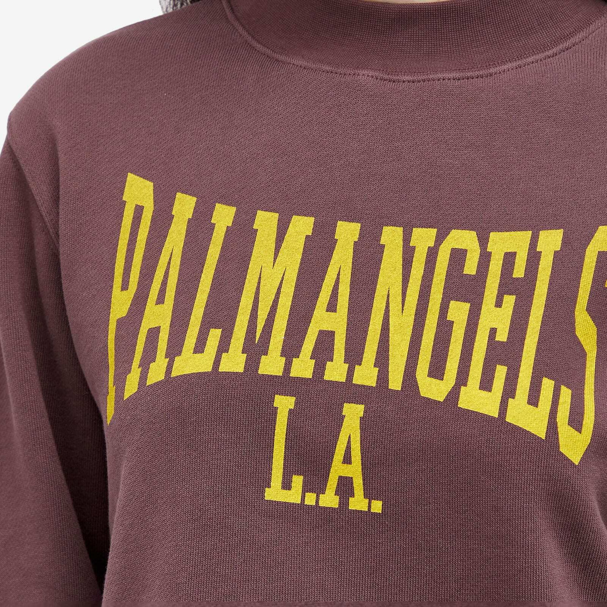 Palm Angels Women's College Fitted Crew Sweat in Plum/Yellow