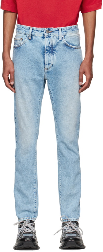 Photo: Palm Angels Blue Back Logo Jeans