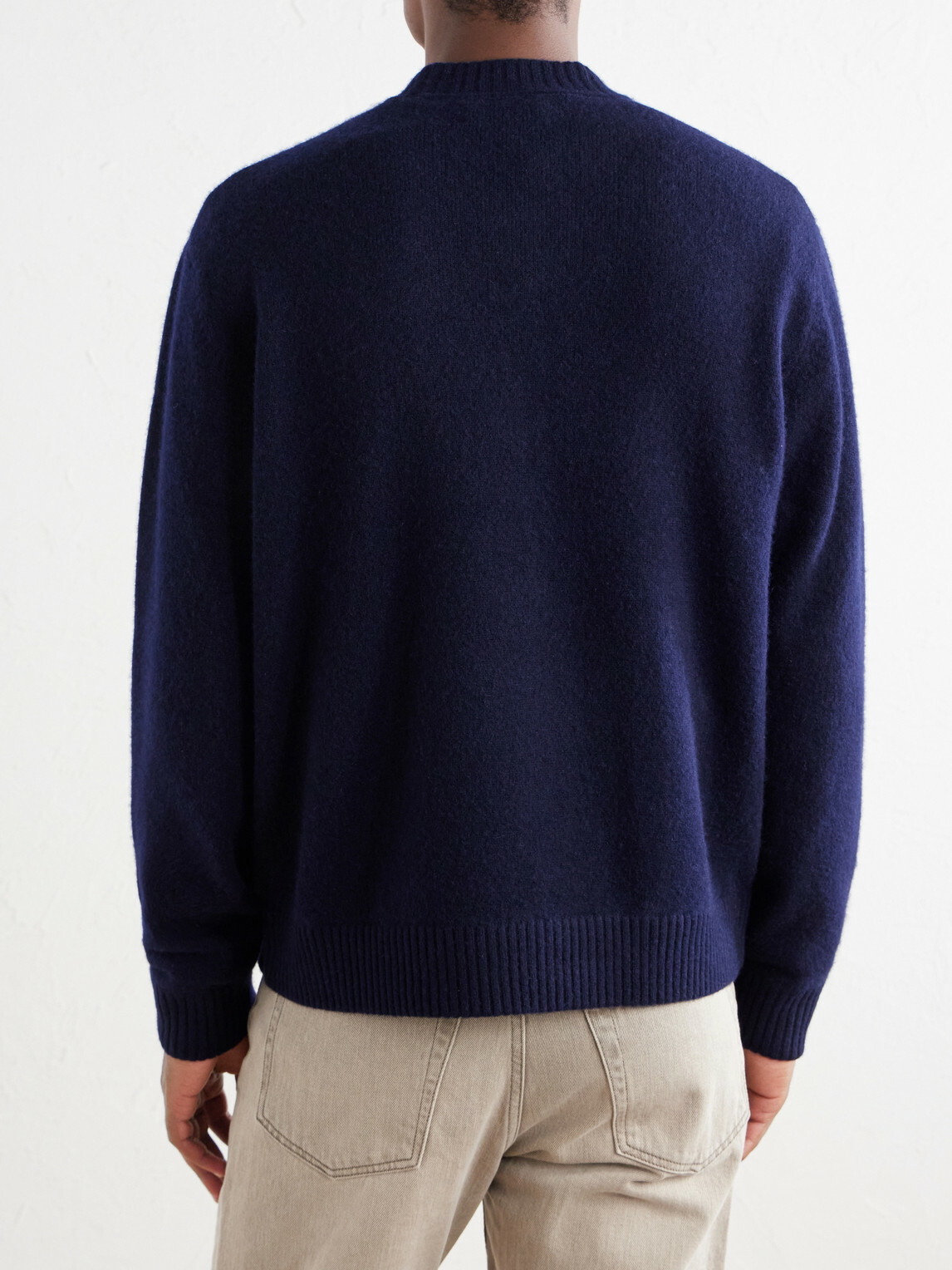 Mr P. - Brushed Cashmere Zip-Up Cardigan - Blue