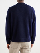 Mr P. - Brushed Cashmere Zip-Up Cardigan - Blue