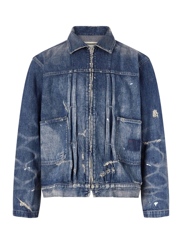 Photo: Neighborhood - Distressed Denim Jacket - Blue