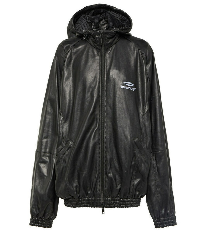 Photo: Balenciaga 3B Sports Icon leather track jacket