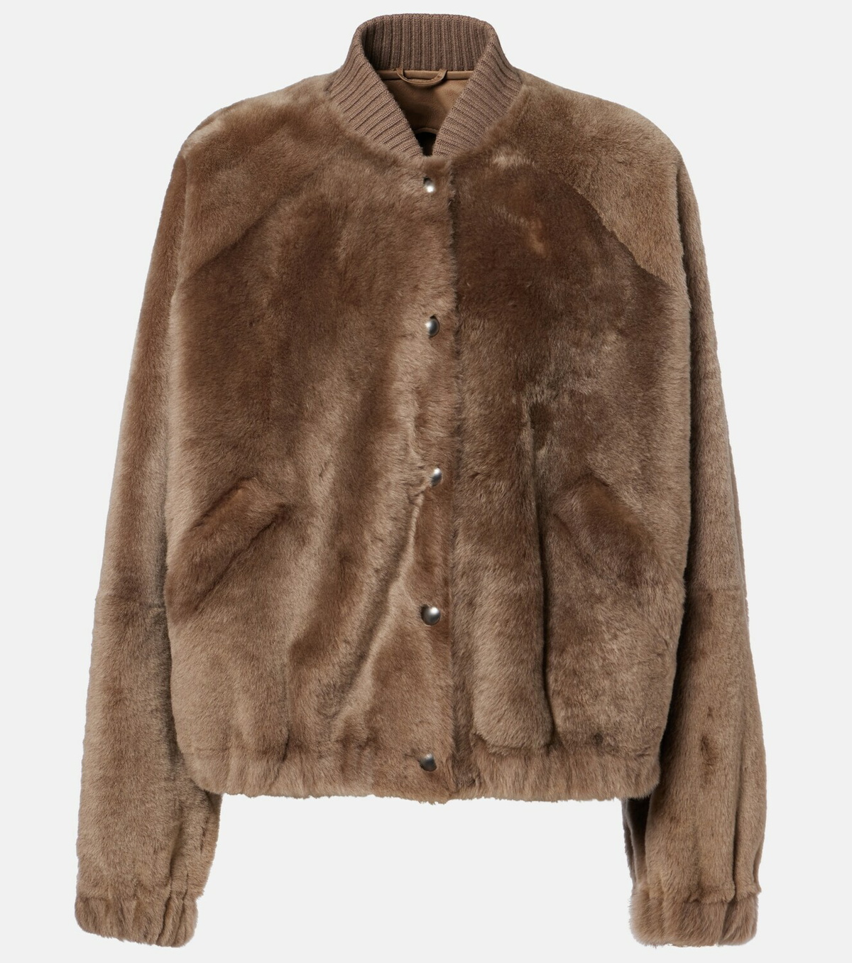 Brunello Cucinelli Cashmere-trimmed shearling bomber jacket