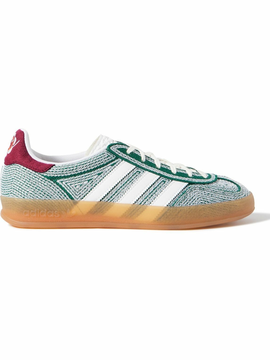 Photo: adidas Originals - Sean Wotherspoon Gazelle Indoor Embroidered Mushroom Leather Sneakers - Multi