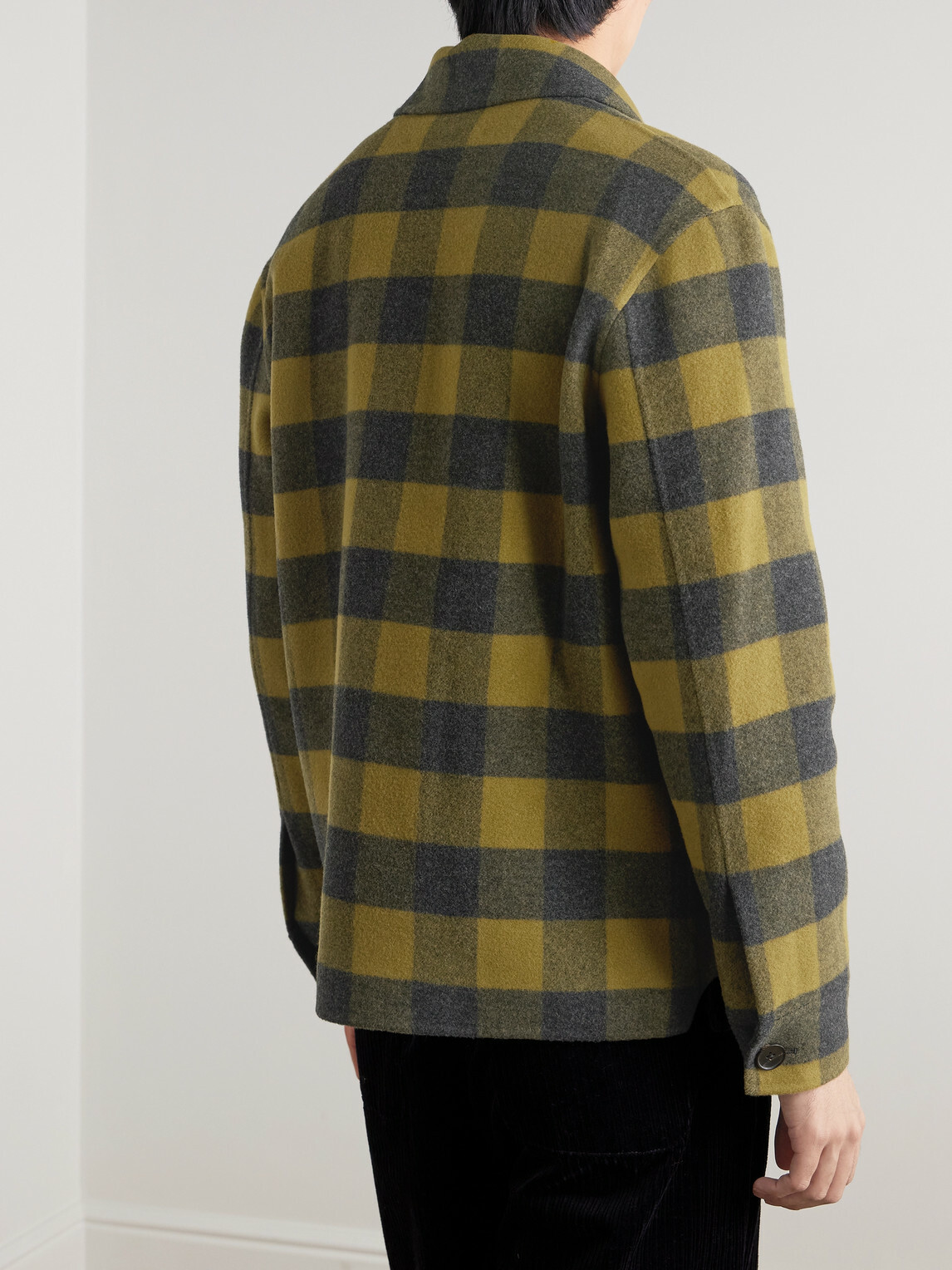 Mr P. - Checked Double-Faced Wool and Cashmere-Blend Chore Jacket - Green