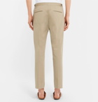 Sandro - Cropped Tapered Stretch-Cotton Gabardine Trousers - Men - Beige