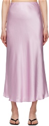 Silk Laundry Purple Bias-Cut Midi Skirt