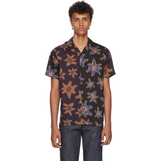 Photo: PS by Paul Smith Black Mixed Flower Print Casual Shirt