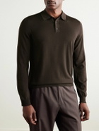 Incotex - Zanone Slim-Fit Flexwool Polo Shirt - Brown