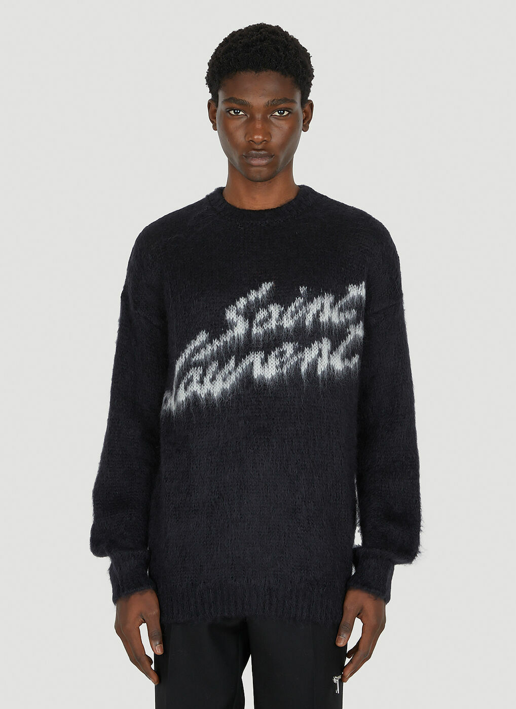 90s Logo Sweater in Black Saint Laurent