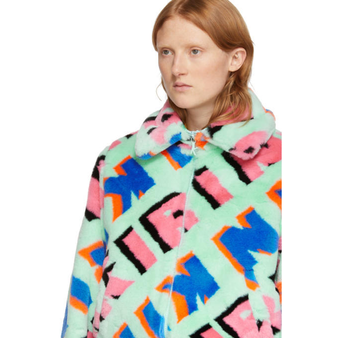 Kirin Multicolor Eco-Fur Typo Jacket