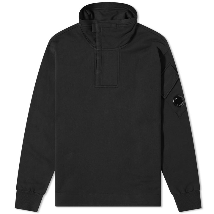 Photo: C.P. Company Men's Arm Lens Button Popover Sweat in Black