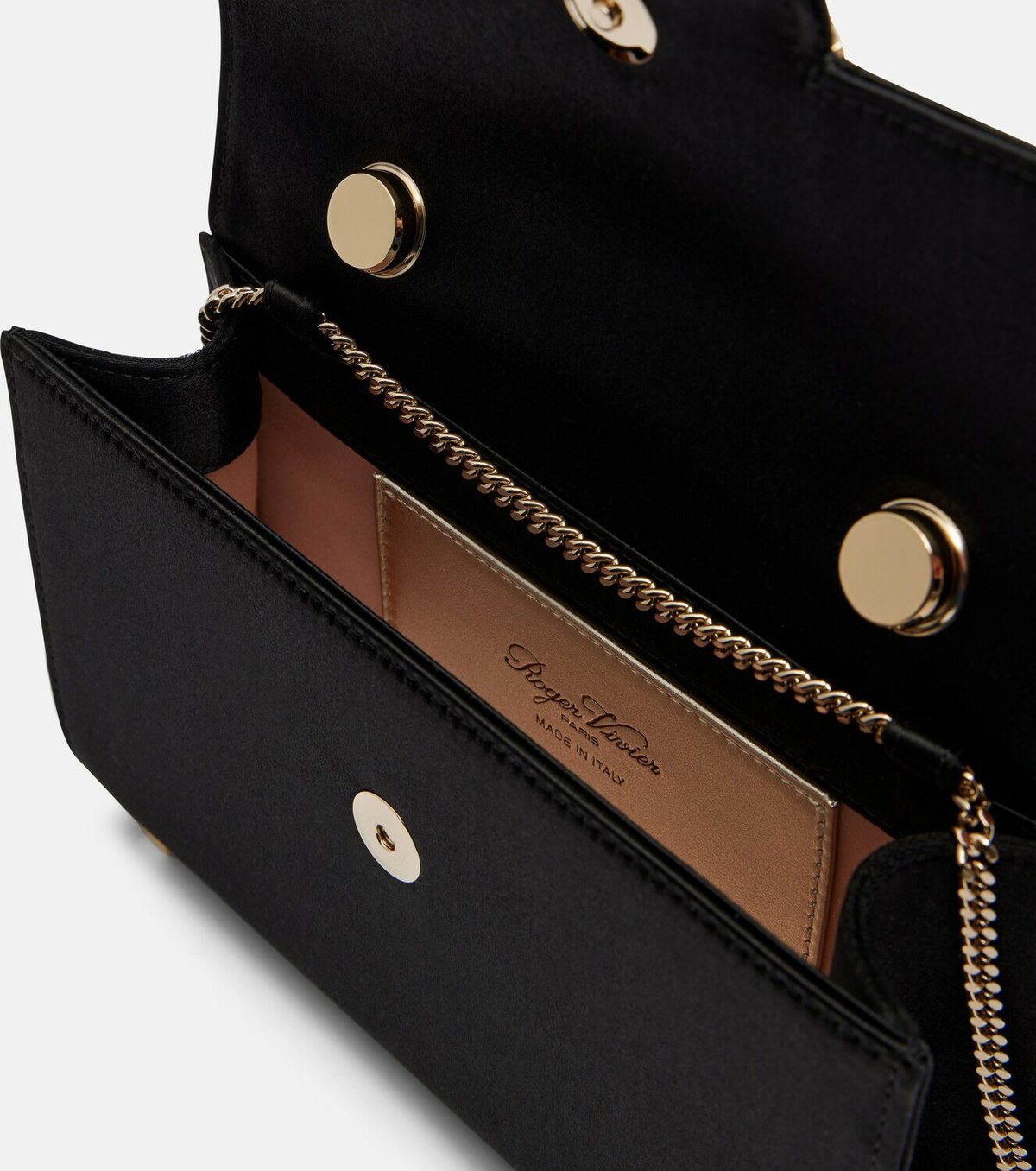 Roger Vivier Jewel Efflorescence Mini satin top-handle bag