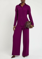 Forte_forte Plissé Crepe Trousers Red