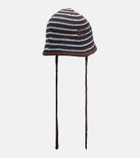 Miu Miu Striped knitted cotton hat