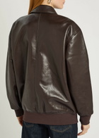 Anine Bing Kelanie Leather-blend Jacket Dark Brown