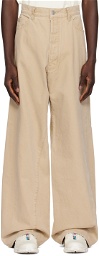 B1ARCHIVE Khaki Wide Leg 5 Pocket Jeans
