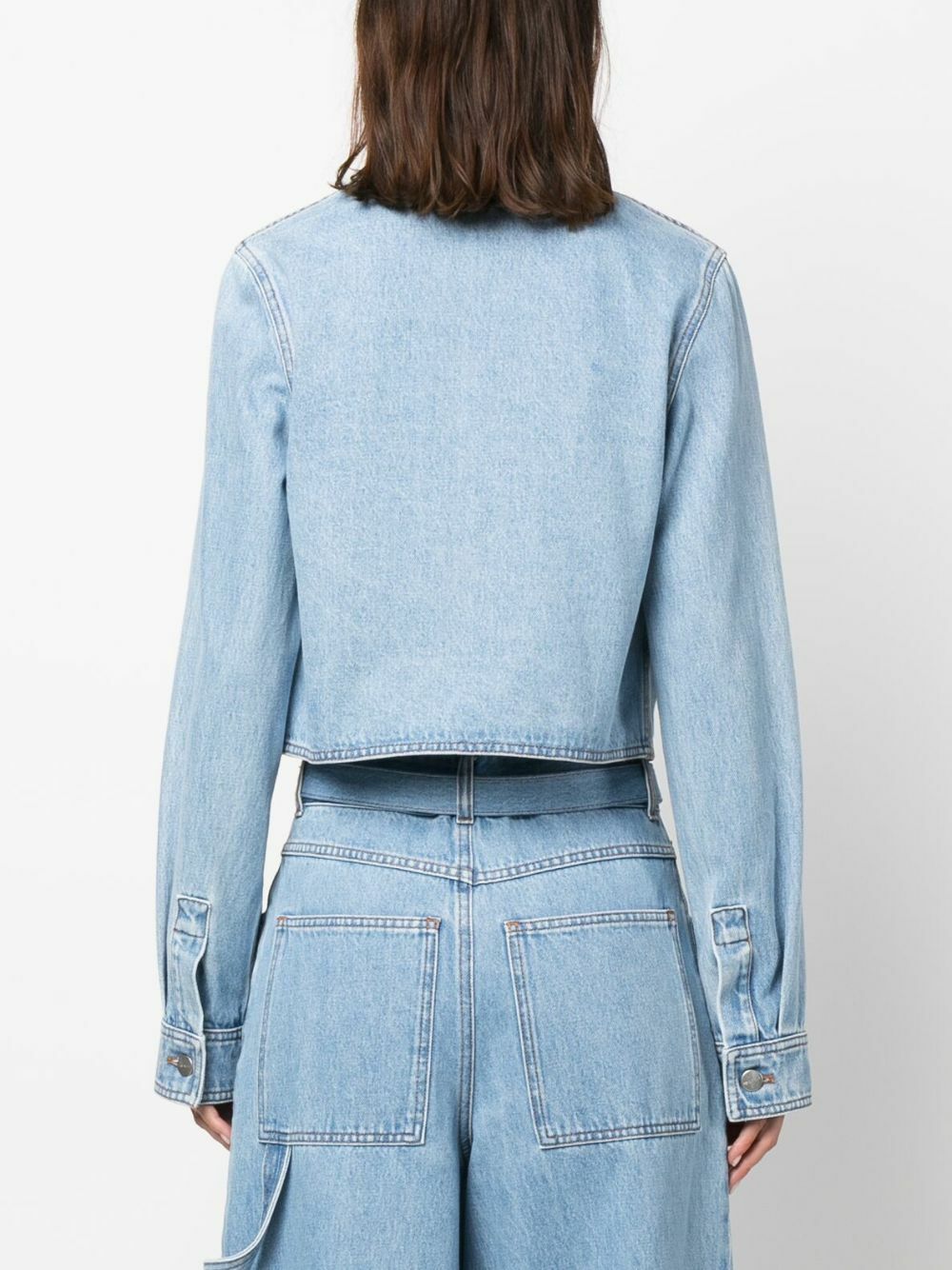 【関税＆送料込み】Fendi Ff Chambray Denim Cropped Jacket C FENDI - Cropped Denim Jacket Fendi