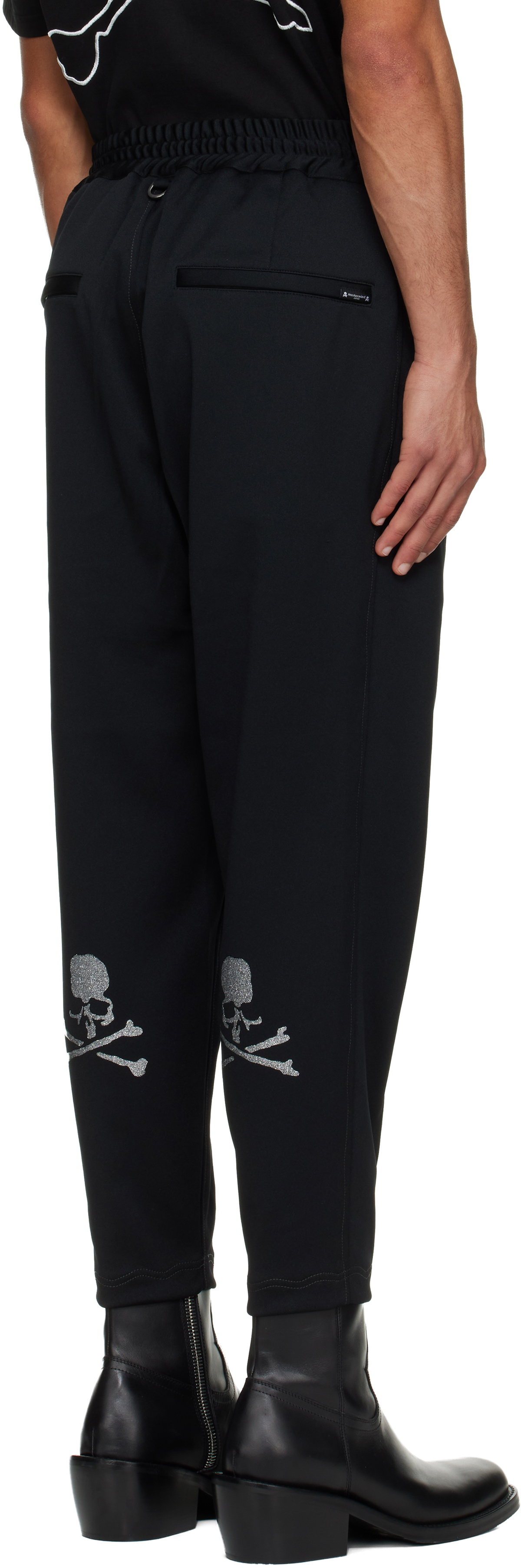 mastermind JAPAN Black Stitched Tapered Trousers
