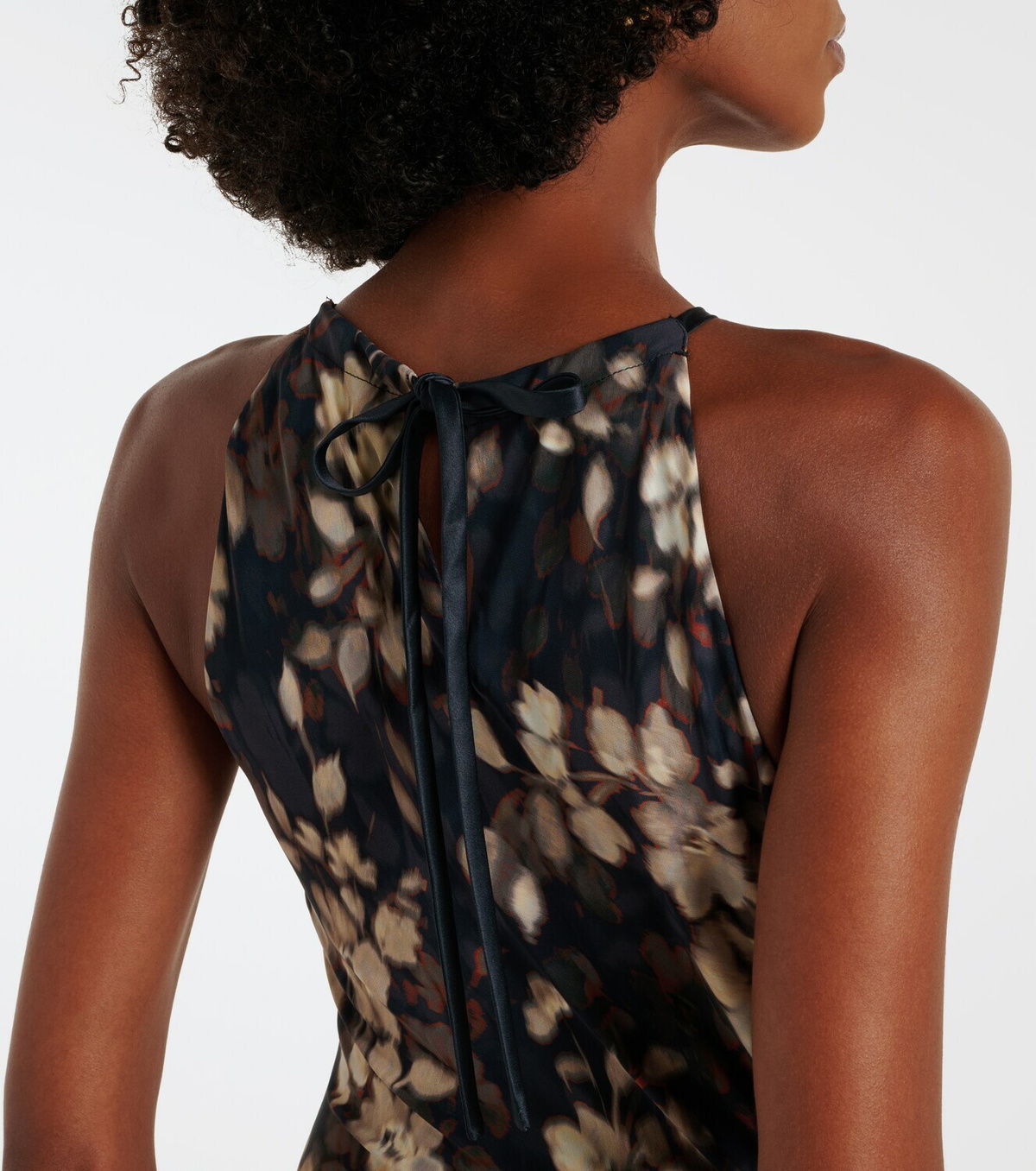 Simkhai Cerin gathered floral halterneck maxi dress