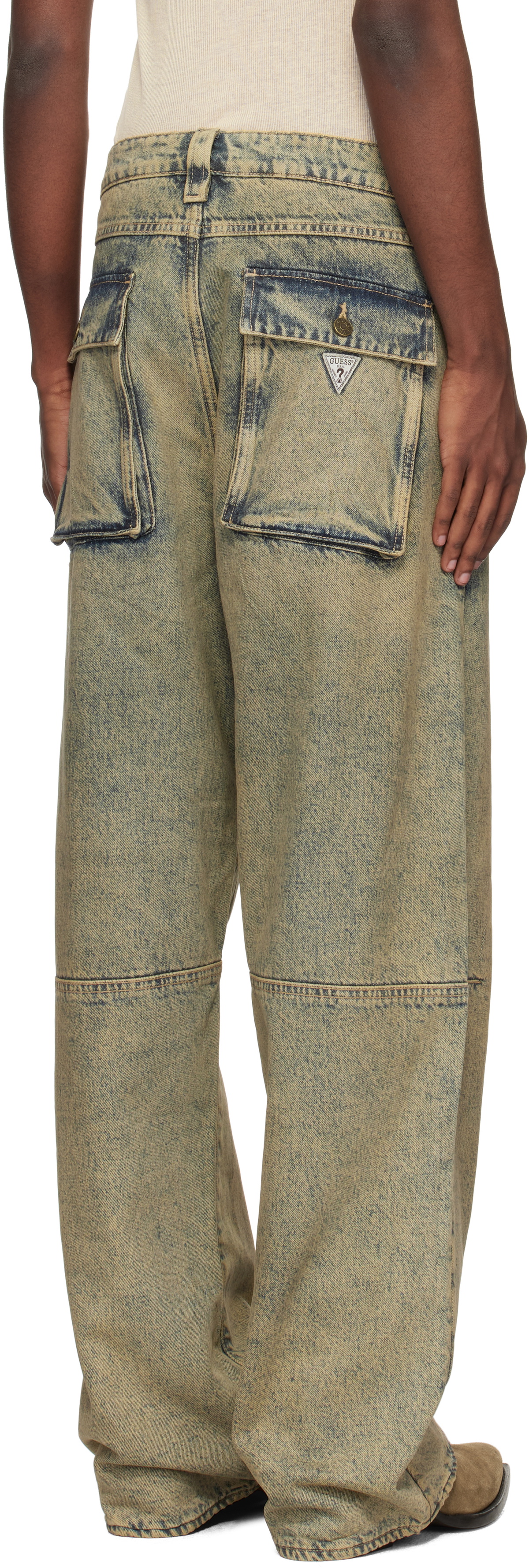GUESS USA Blue Flannel Lined Relaxed Denim Jeans