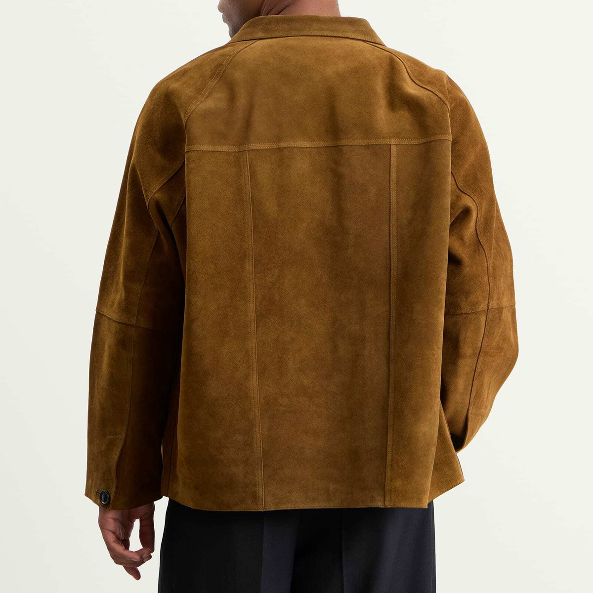 Studio Nicholson Men's Bowe Suede Overshirt in Mustard