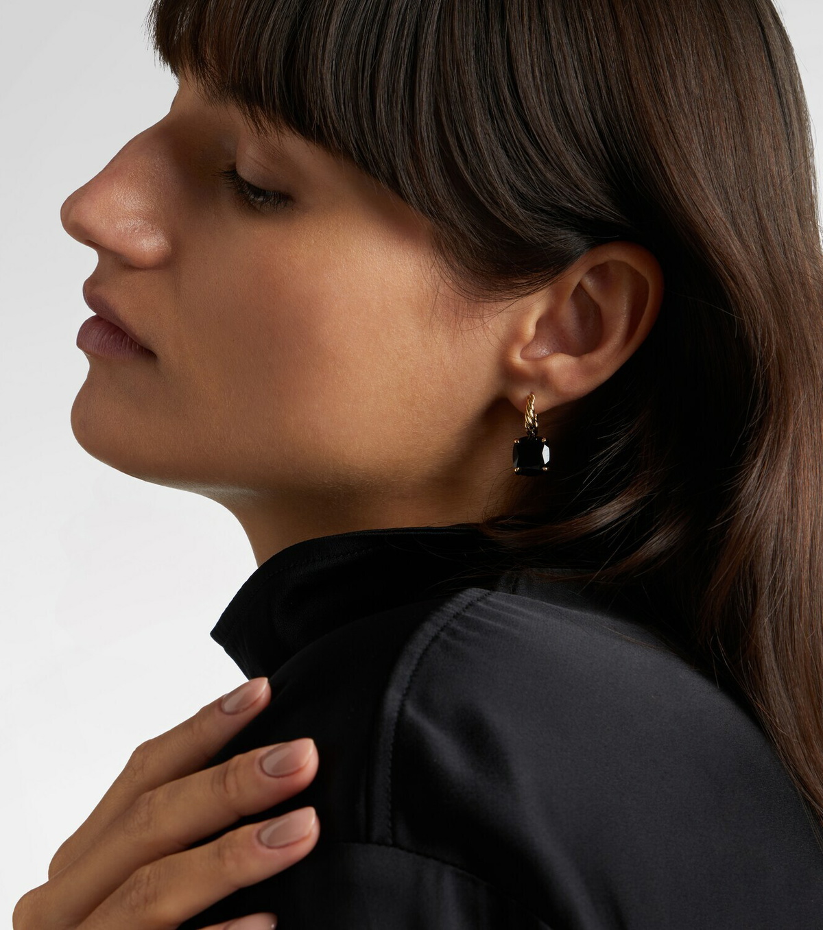 David Yurman Marbella 18kt gold drop earrings with onyx