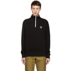 rag and bone Black Pique Zip-Up Sweater