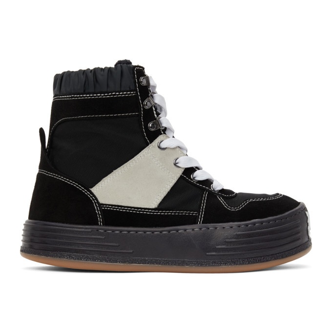 Photo: Palm Angels Black Snow High-Top Sneakers